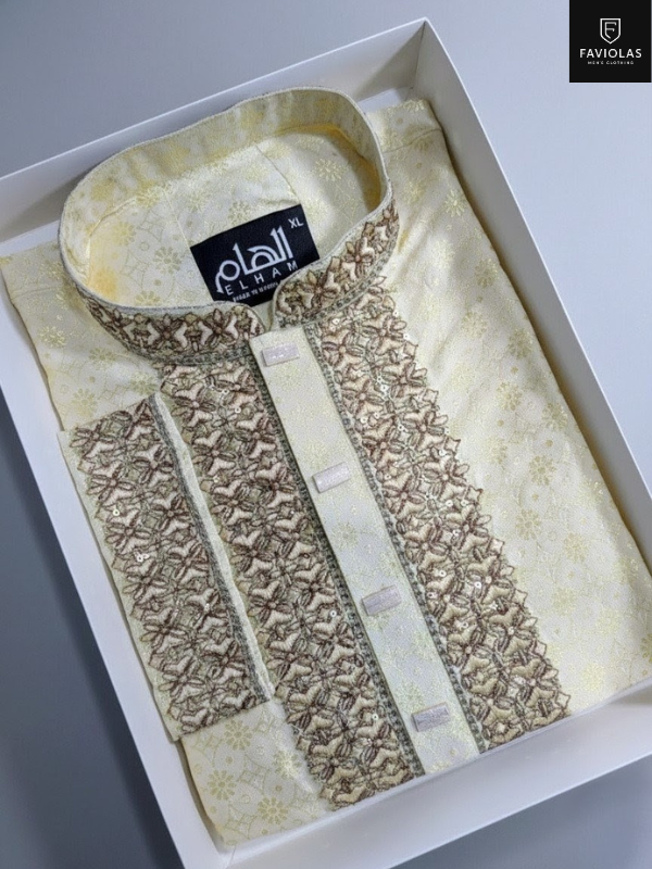 Exclusive Katan Panjabi Light Golden(PE 165)